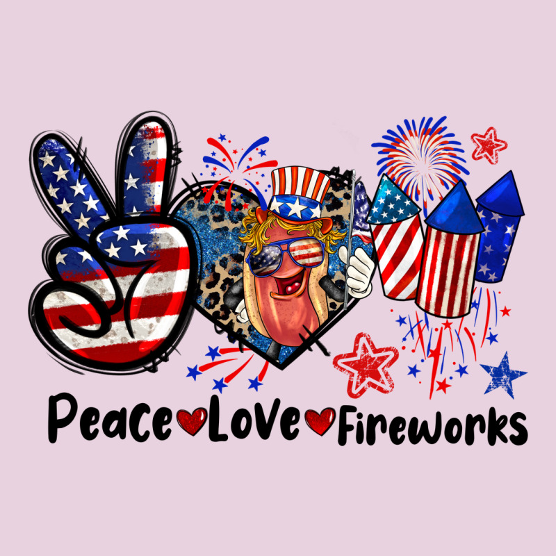 Peace Love Fireworks 4th Of July Ladies Tee by CowGirlArtShop | Teevron