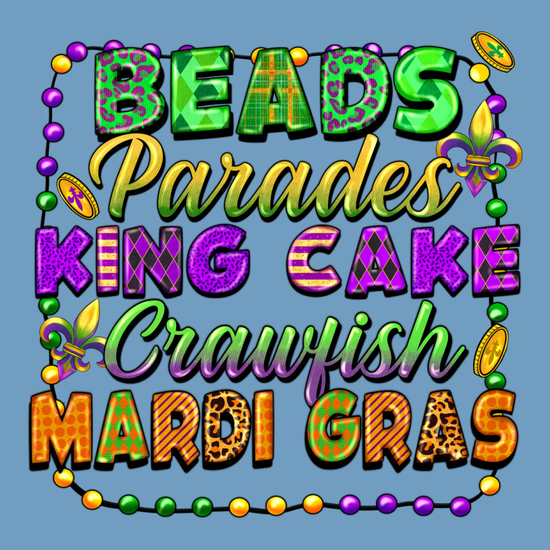 Beads Parades King Cake Crawfish Mardi Gras Urban Heavy Tee by FaDigitalArtStudio | Teevron