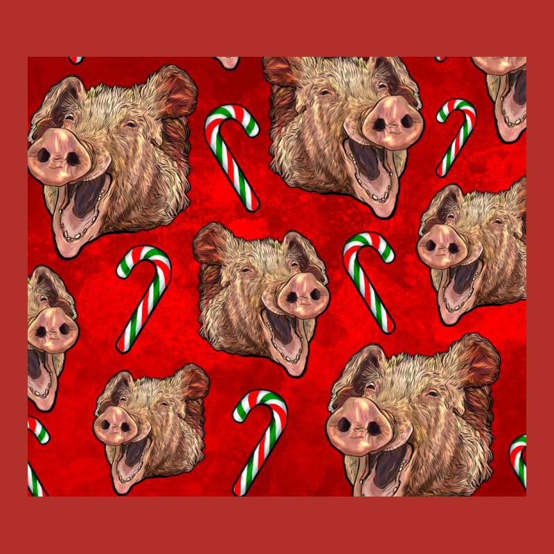 Yorkshire Pig And Candy Cane Premium Hoodie by LillyAllenDesigns | Teevron