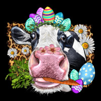 Happy Easter Cow With Eggs Easter Day Heavy Core Tee | Teevron