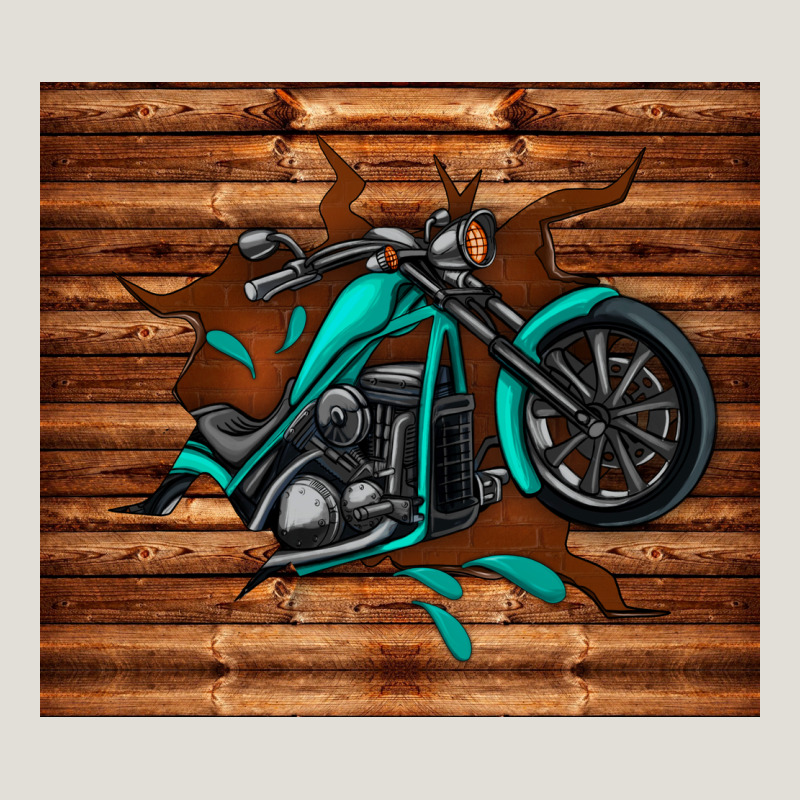 Woodgrain Motorcycle Heavy Core Tee by TumblerDesignByShophia | Teevron