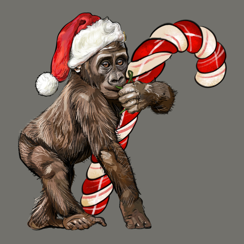 Christmas Candy Cane Baby Gorilla Premium Hoodie by LillyAllenDesigns | Teevron