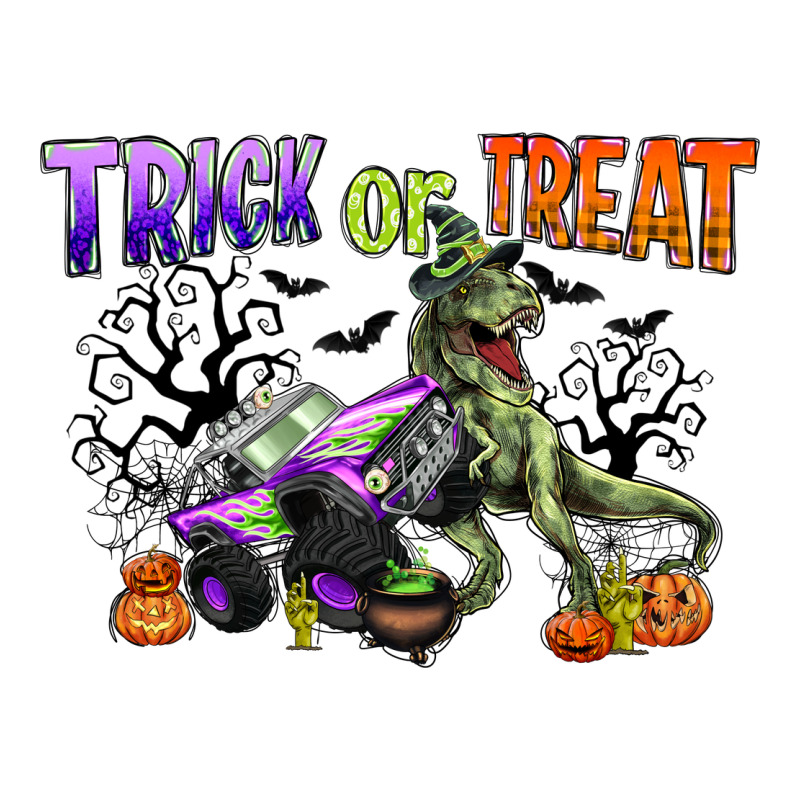 Trick Or Treat With Monster Truck And T Rex Premium Tee by CowGirlArtShop | Teevron