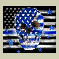 Police Flag Patriotic Skull Heavy Core Tee | Teevron