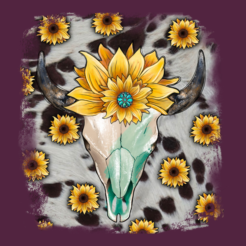 Cowhide Sunflower Gemstone Bull Skull Urban Hoodie by JahusDesignShop | Teevron