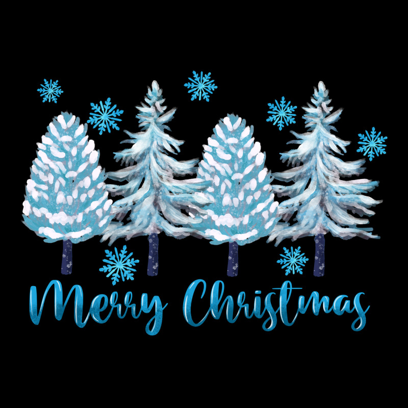 Merry Christmas Blue Trees Long Sleeve Tee by FaDigitalArtStudio | Teevron