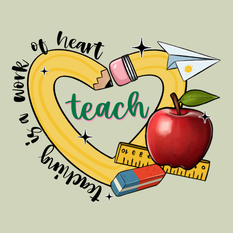 Teaching Is A Work Of Heart Heavyweight Hoodie by JahusDesignShop | Teevron