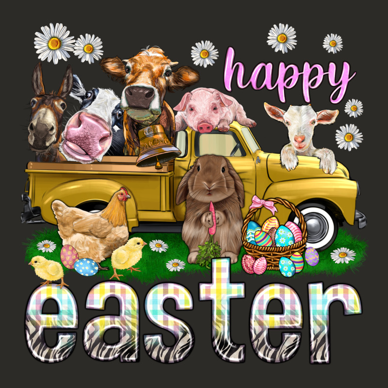 Happy Easter Truck With Farm Animals Easter Day Heavy Core Tee by HowdyJamesFarm | Teevron