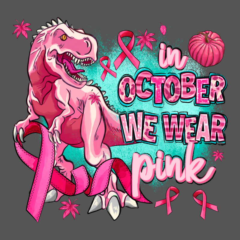 Dinosaur  In October We Wear Pink Zipper Hoodie by AdoDesignShop | Teevron