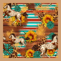 Western Horse Sunflowers Gemstone Seamless Pattern Vintage Tee | Teevron