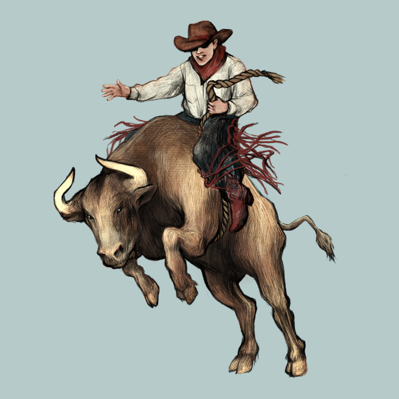 Cowboy Bull Rodeo Heavy Core Tee by HowdyJamesFarm | Teevron