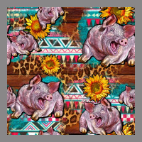 Western Landrace Pig With Sunflowers Seamless Vintage Tee | Teevron