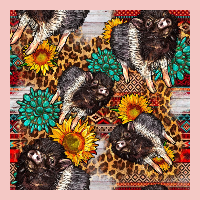 Baby Hampshire Pig Sunflowers Seamless Pattern Urban Heavy Tee by FaDigitalArtStudio | Teevron