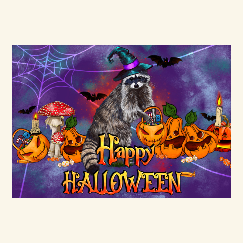 Happy Halloween Raccoon Premium Hoodie by LillyAllenDesigns | Teevron