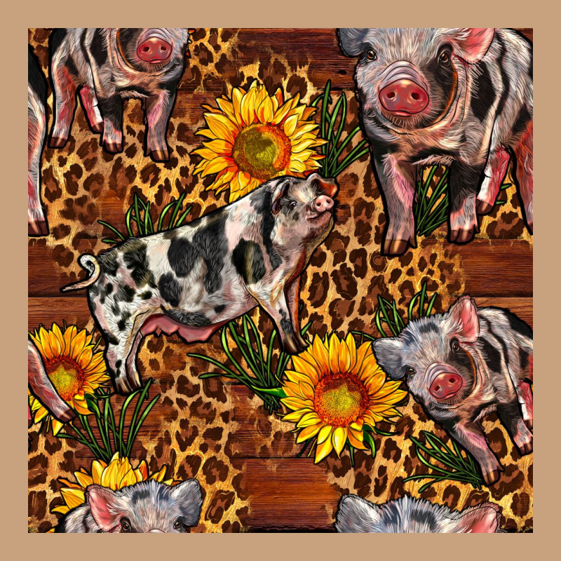 Western Spotted Pig With Sunflowers Seamless Vintage Tee by FaDigitalArtStudio | Teevron