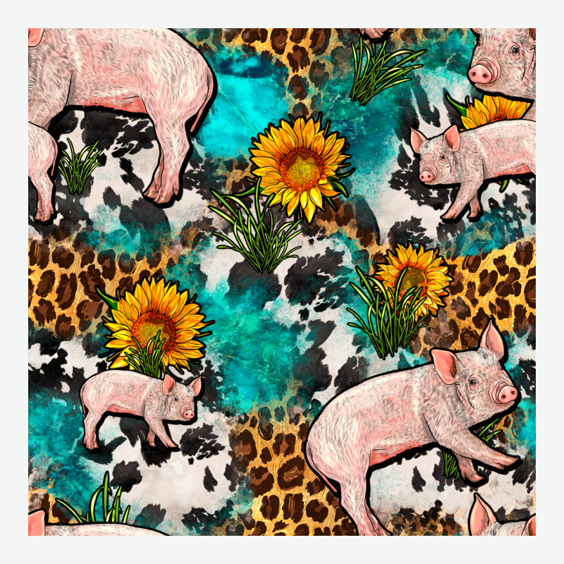 American Yorkshire Pig Seamless Pattern Urban Heavy Tee by FaDigitalArtStudio | Teevron