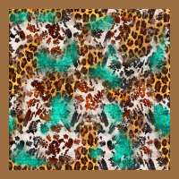 Western Turquoise Glitter Cowhide Leopard Seamless Vintage Tee | Teevron