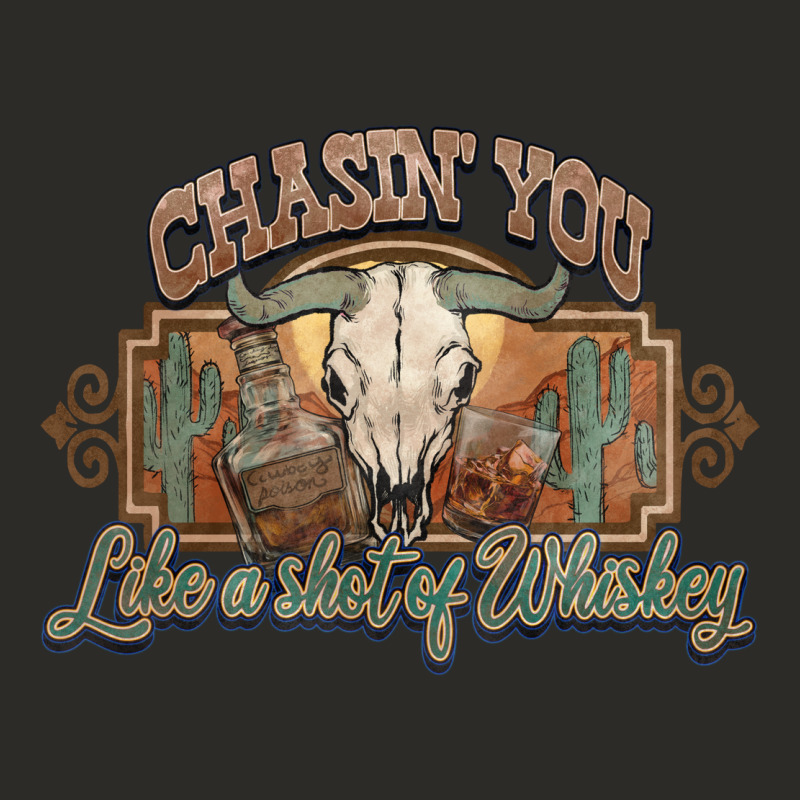 Chasin You Like A Shot Of Whiskey Bull Skull Heavy Core Tee by HowdyJamesFarm | Teevron