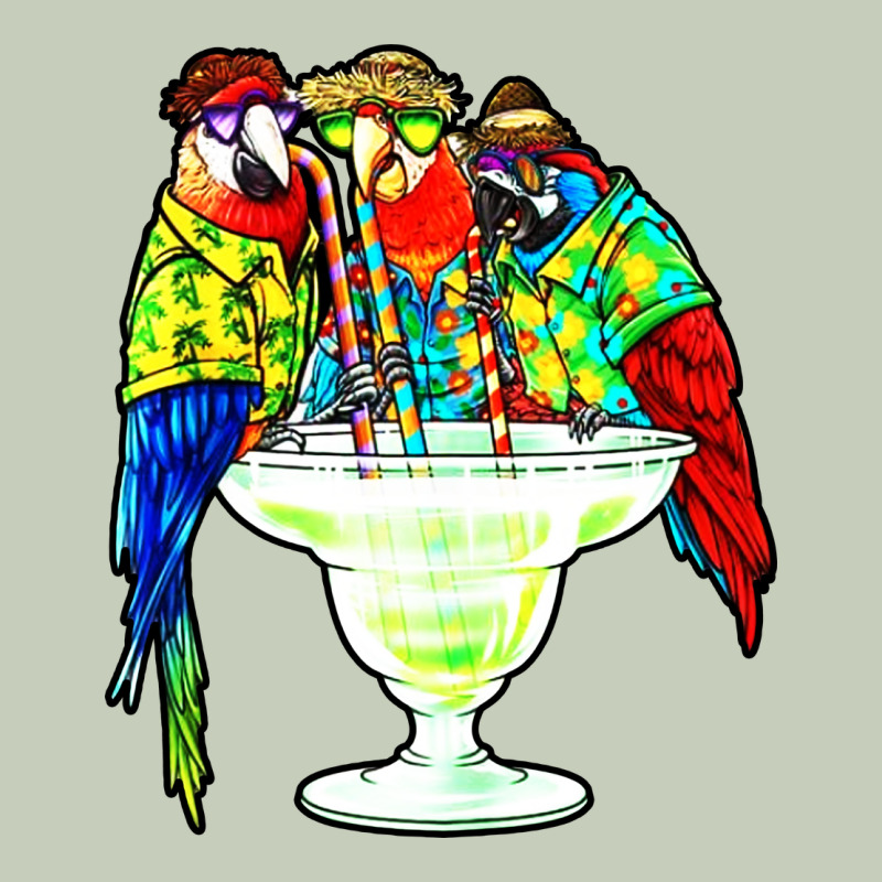 Parrots Drinking Margarita Hawaiian Ladies Tee by artisFamous | Teevron