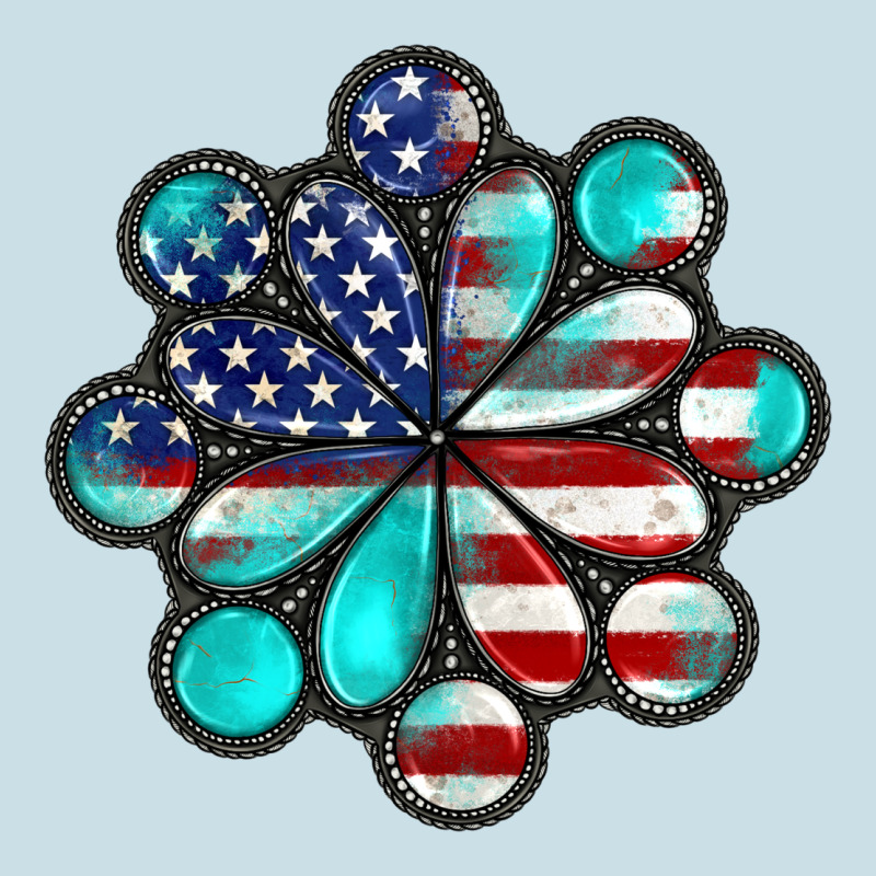 American Flag Turquoise Gemstone 4th Of July Ladies Tee by CowGirlArtShop | Teevron