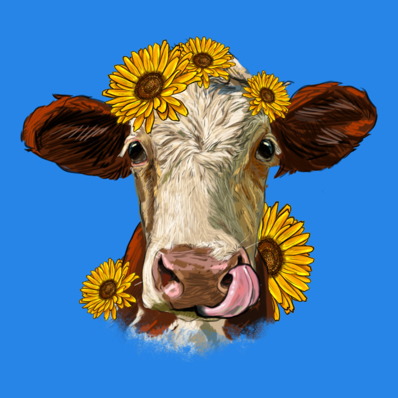 Hereford Cattle Sunflowers Heifer Premium Hoodie by Jasminsmagicworld | Teevron