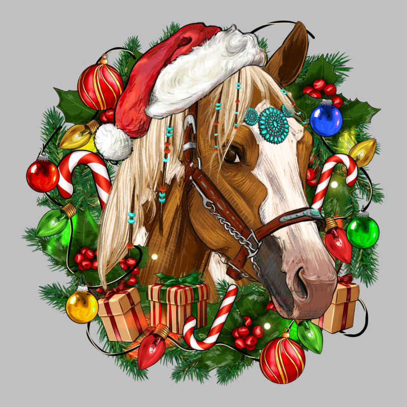 Horse Christmas Wreath Classic Tee by CowGirlArtShop | Teevron