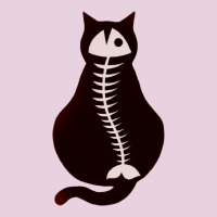 Cat With Fish Bone Ladies Tee | Teevron