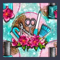 Nail Tools And Polish With Flowers And Tooled Leather Seamless Pattern Long Sleeve Tee | Teevron