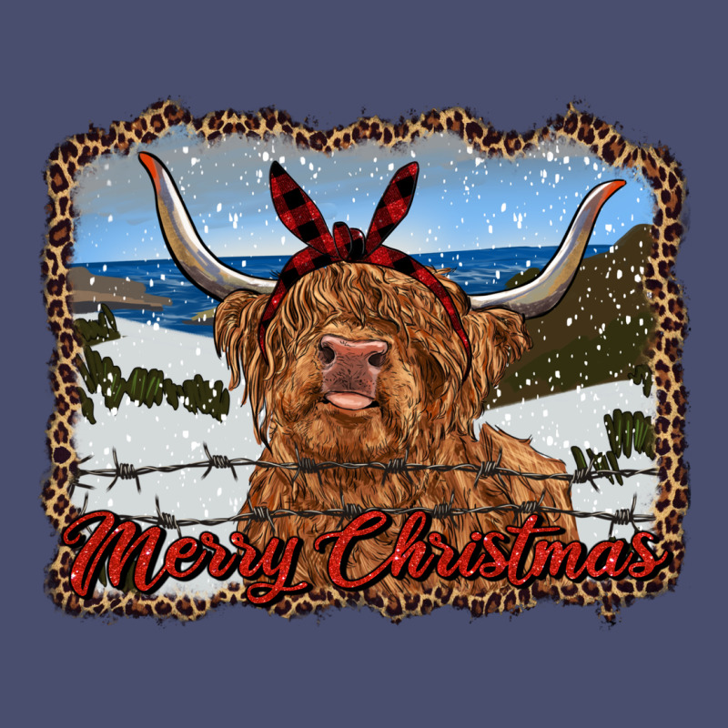 Merry Christmas Highland Cow With Farm Vintage Tee by RanaPortraitStore | Teevron