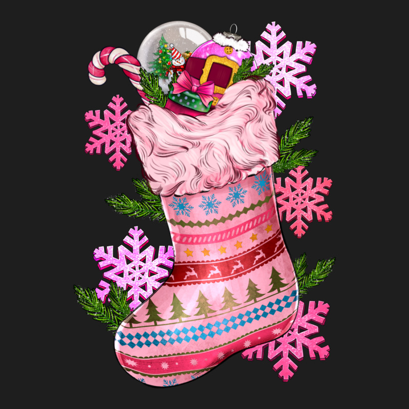 Pink Christmas Socks Classic Tee by CowGirlArtShop | Teevron