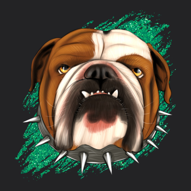 Bulldog Green Glitter Vintage Tee by Jasminsmagicworld | Teevron
