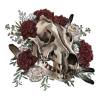Floral boho wolf skull | Teevron