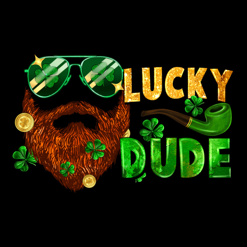 Lucky Dude Saint Patrick's Bearded Man Long Sleeve Tee by FaDigitalArtStudio | Teevron