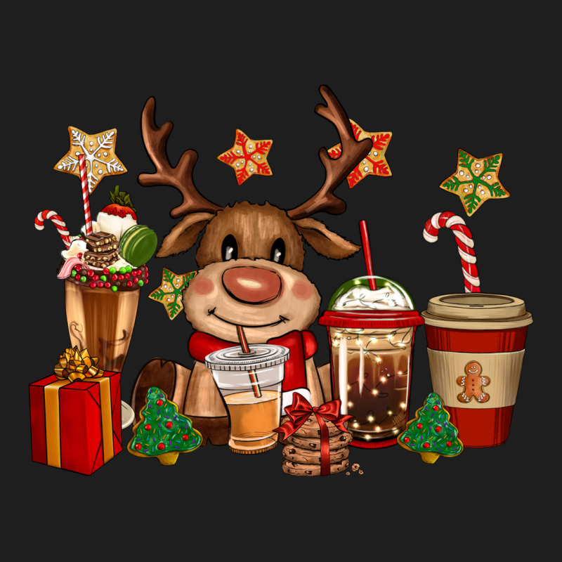 Reindeer Coffe Cups Christmas Classic Tee by CowGirlArtShop | Teevron