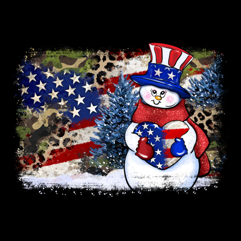 Patriotic Snowman Background 4th Of July Ladies Tee by HowdyJamesFarm | Teevron