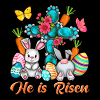 He Is Risen With Cross Easter Day Ladies Tee | Teevron