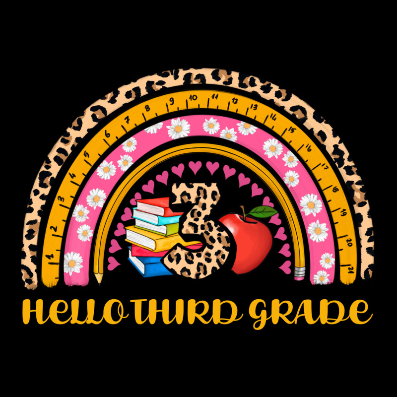Back To School Rainbow Hello Third Grade Premium Sweatshirt by AdoDesignShop | Teevron