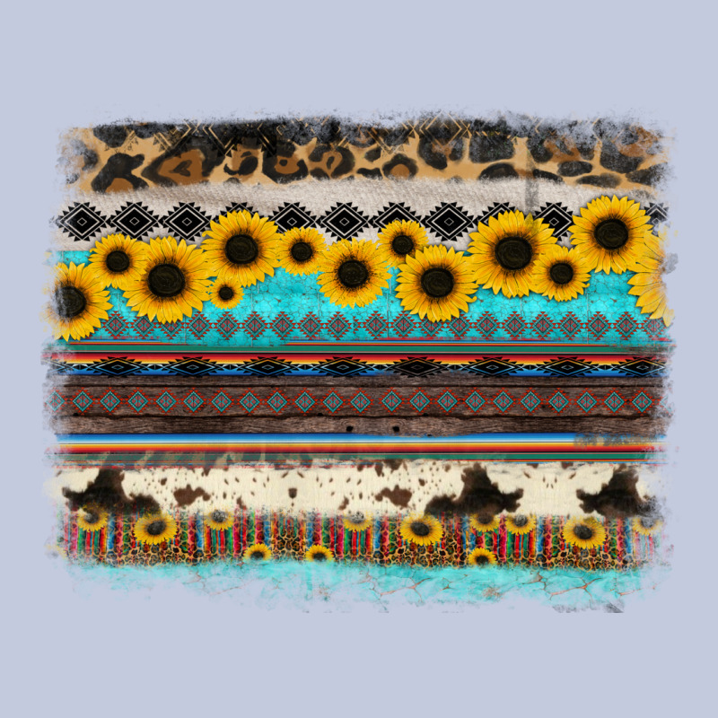 Sunflower Aztec Serape Cowhide Background Long Sleeve Tee by RanaPortraitStore | Teevron