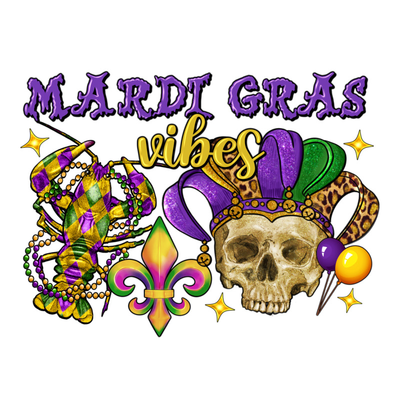 Mardi Gras Vibes Skull Long Sleeve Tee by FaDigitalArtStudio | Teevron
