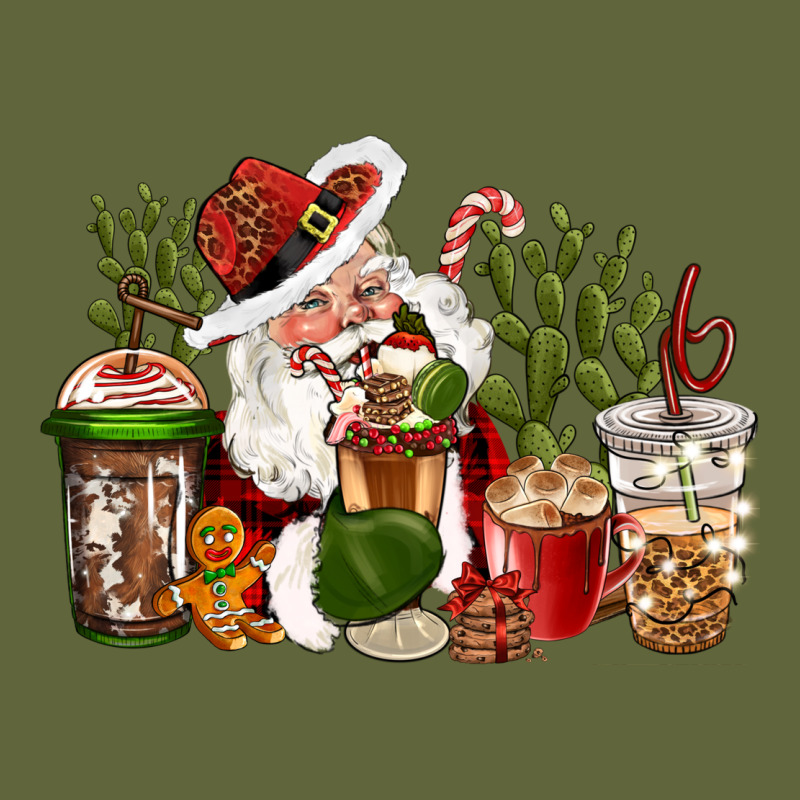 Western Santa Cowboy Coffe Cups Christmas Classic Tee by CowGirlArtShop | Teevron
