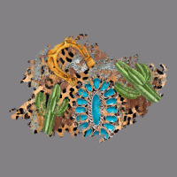 Horseshoe Leopard Gemstone Cactus Patch Heavyweight Hoodie | Teevron