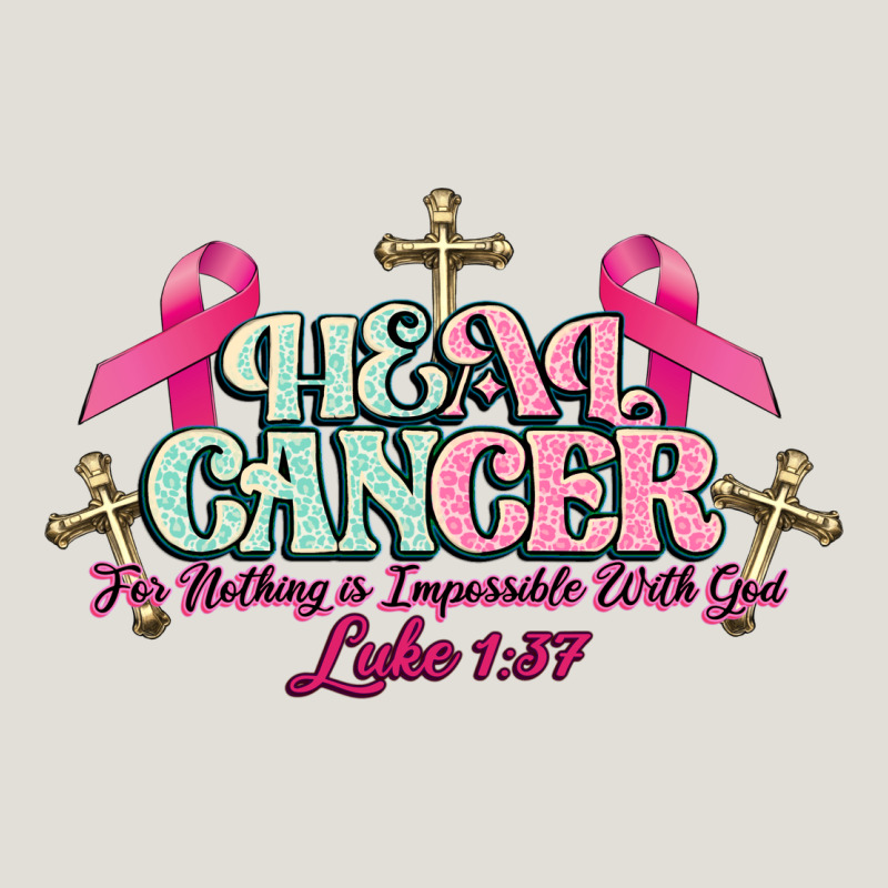 Heal Cancer Luke 1:37 Cross Cancer Awareness Heavy Core Tee by HowdyJamesFarm | Teevron
