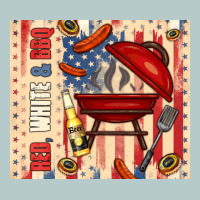 Red White And Bbq Usa Flag Heavy Core Tee | Teevron