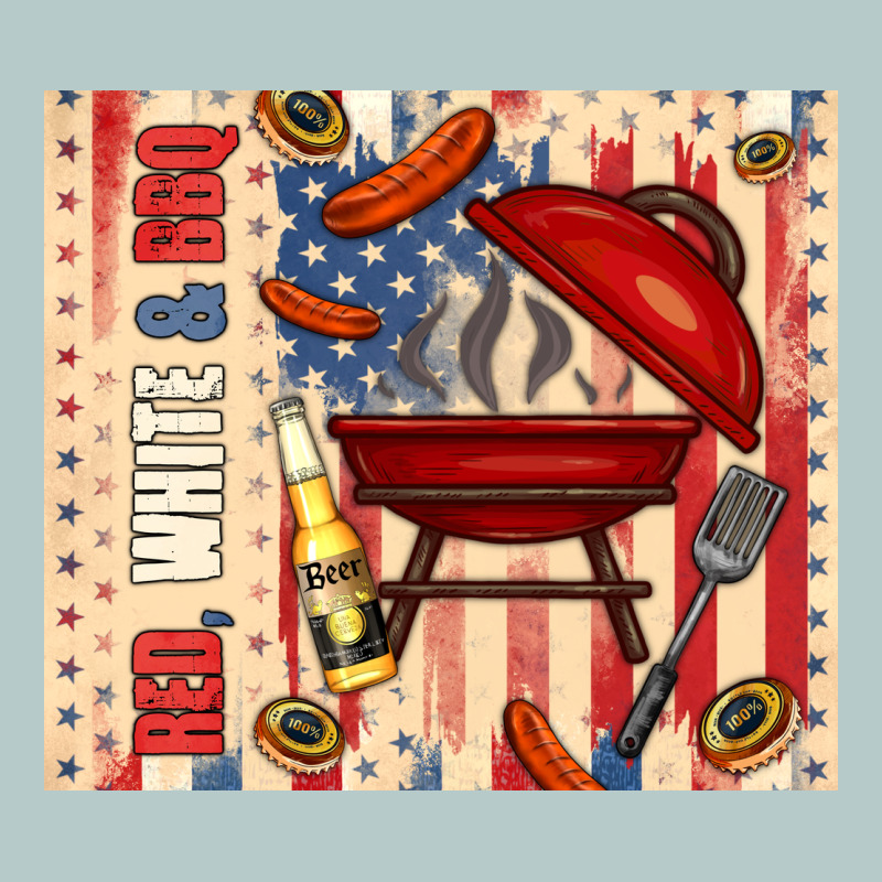 Red White And Bbq Usa Flag Heavy Core Tee by TumblerDesignByShophia | Teevron