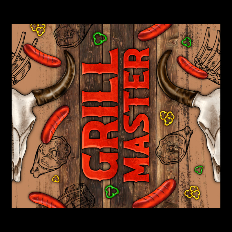 Grill Master With Bull Skull Heavy Core Tee by TumblerDesignByShophia | Teevron