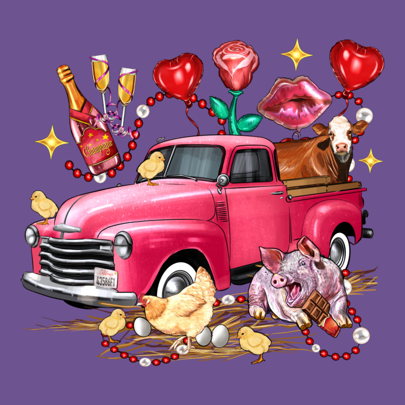Valentine's Day Truck Farm Animals Vintage Tee by FaDigitalArtStudio | Teevron