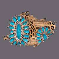 Gemstone Wood Leopard Patch Premium Sweatshirt | Teevron