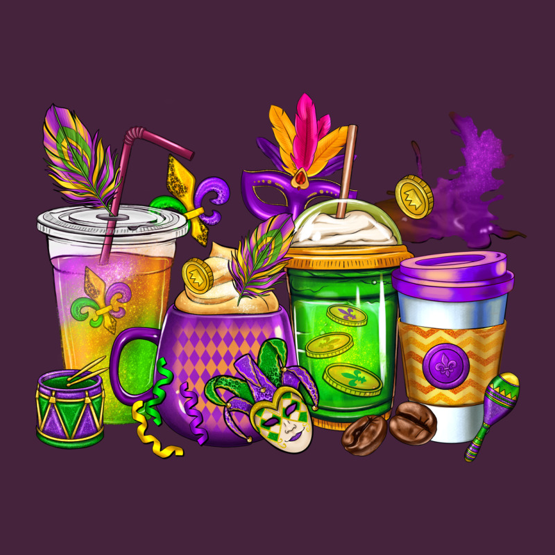 Mardi Gras Coffee Cups Cowgirl Premium Tee by CowGirlArtShop | Teevron