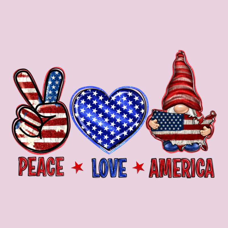 Peace Love America With Gnome 4th Of July Ladies Tee by HowdyJamesFarm | Teevron