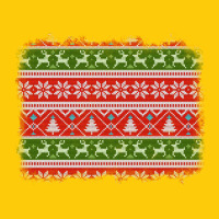 Knitted Christmas Reindeer Pine Tree Background Premium Hoodie | Teevron